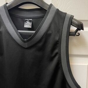 Clifford Lenox Men's Medium Black V-Neck Sleeveless Jersey Bodybuilding Tank